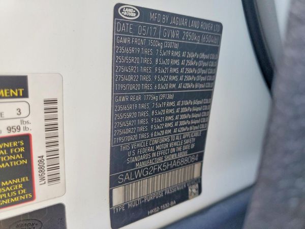 2017 LAND ROVER RANGE ROVER SPORT SE
