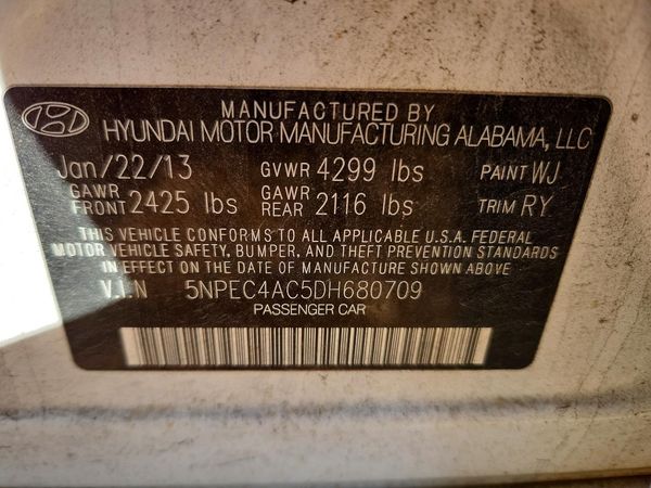 2013 HYUNDAI SONATA