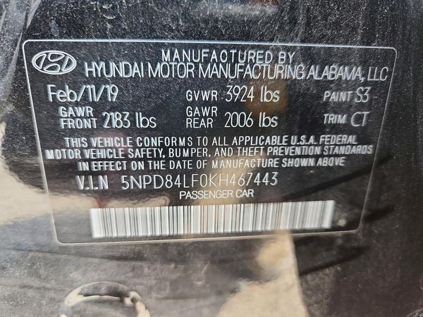 2019 HYUNDAI ELANTRA