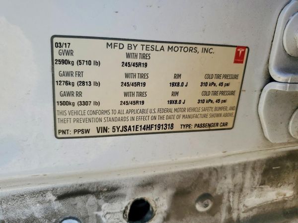 2017 TESLA MODEL S