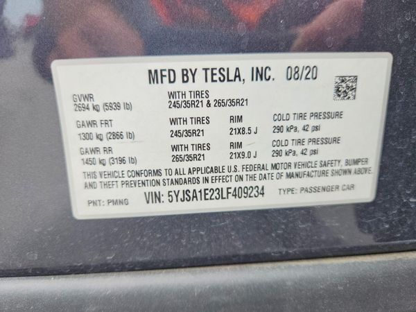 2020 TESLA MODEL S