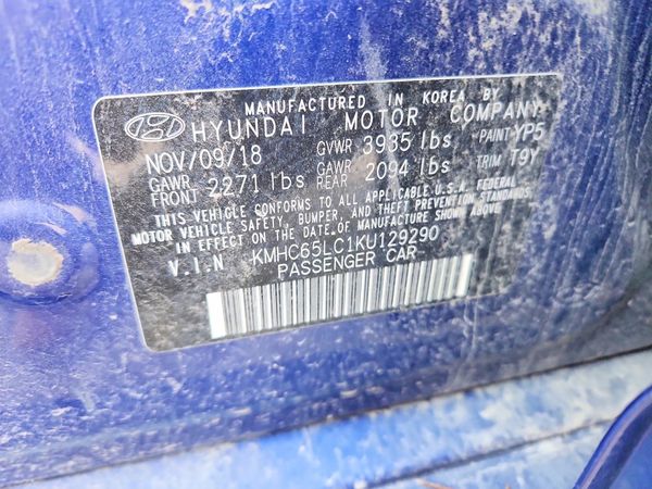 2019 HYUNDAI IONIQ Blue (HEV) — VINS