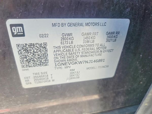 2022 CHEVROLET TRAVERSE LT