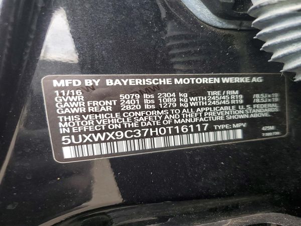 2017 BMW X3 XDRIVE2