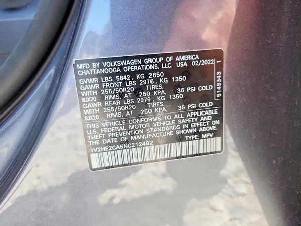 2022 VOLKSWAGEN ATLAS CROSS SPORT 4Motion SE w/ Tech