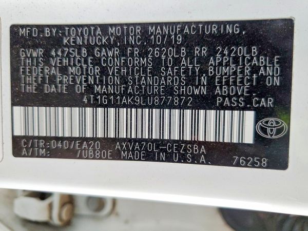 2020 TOYOTA CAMRY