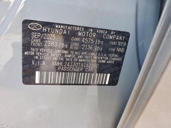 2026 HYUNDAI SONATA Blue — VINS