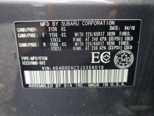 2018 SUBARU OUTBACK
