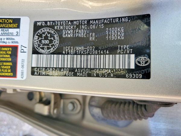 2015 TOYOTA CAMRY