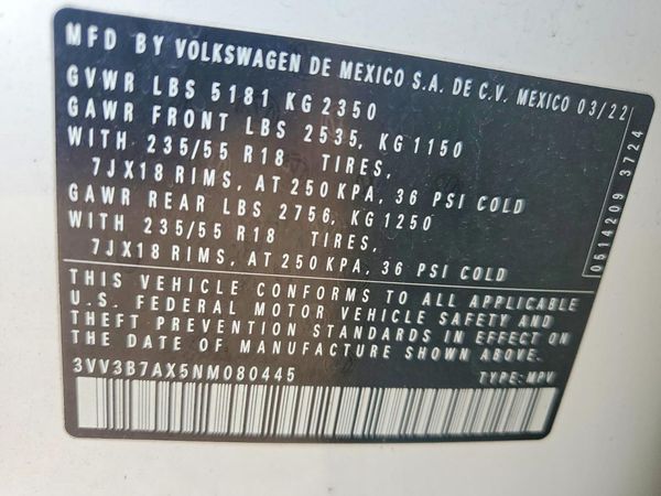 2022 VOLKSWAGEN TIGUAN