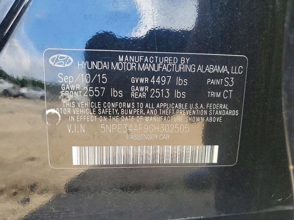 2016 HYUNDAI SONATA — VINS