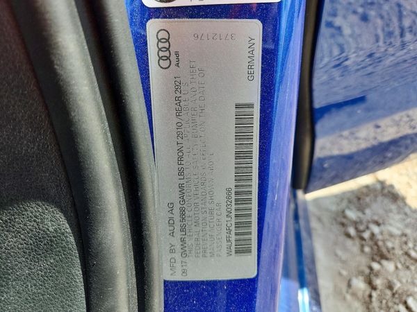 2018 AUDI S6/RS6 — VINS