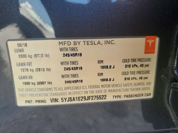 2018 TESLA MODEL S