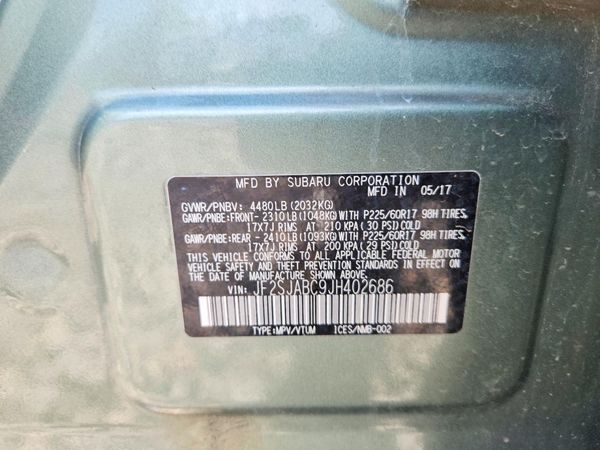 2018 SUBARU FORESTER Base P