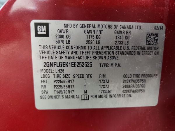 2014 CHEVROLET EQUINOX 2LT