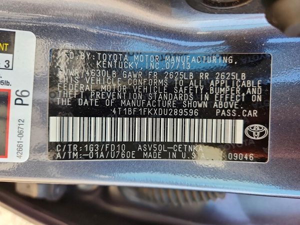 2013 TOYOTA CAMRY