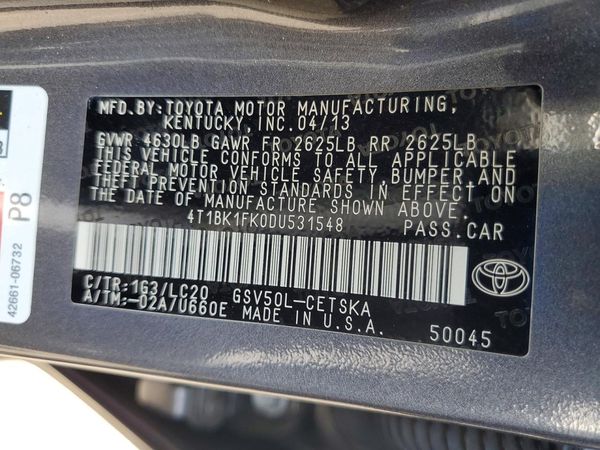 2013 TOYOTA CAMRY