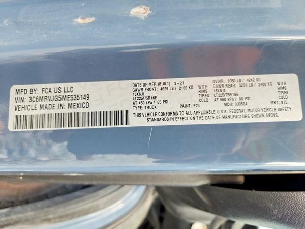 2021 RAM PROMASTER 3500