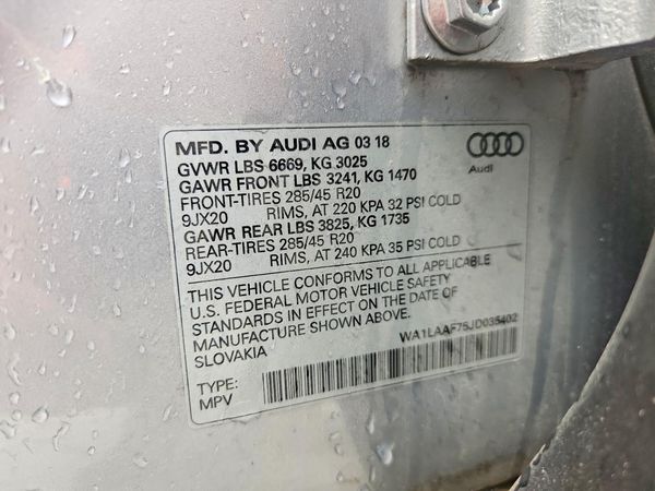 2018 AUDI Q7 quattro Premium Plus