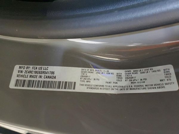 2025 CHRYSLER PACIFICA Select — VINS