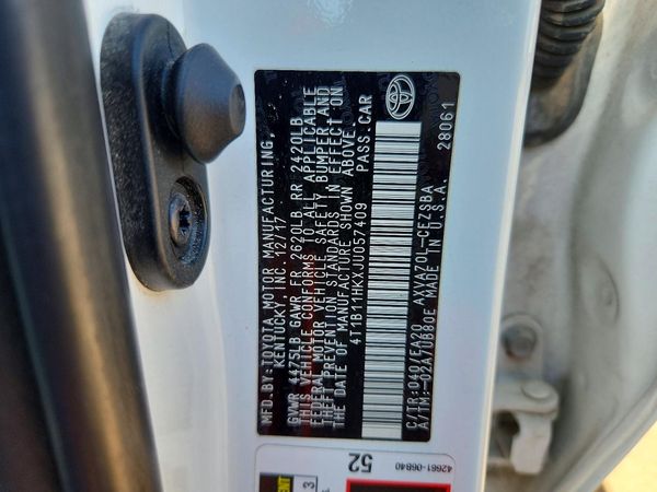 2018 TOYOTA CAMRY L/LE/SE/XLE