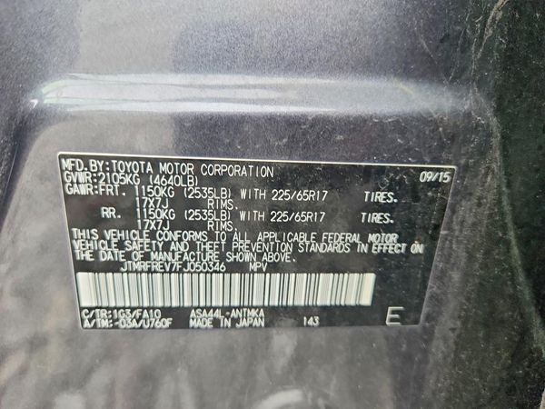 2015 TOYOTA RAV4 XLE (M Grade)