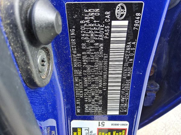 2018 TOYOTA CAMRY L/LE/SE/XLE