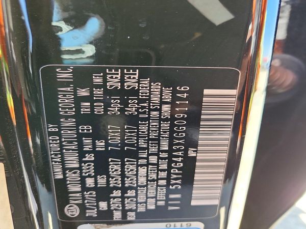 2016 KIA SORENTO L / LX — VINS