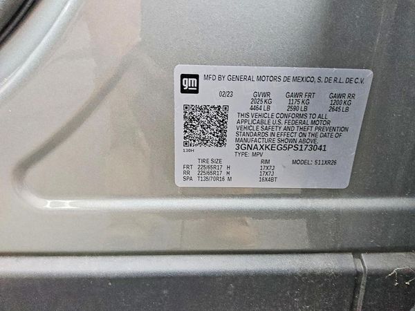 2023 CHEVROLET EQUINOX LT (1LT) — VINS