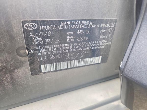2019 HYUNDAI SONATA