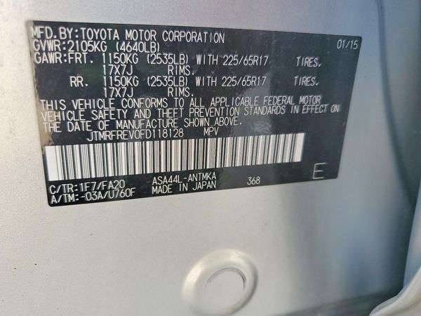 2015 TOYOTA RAV4 XLE (M Grade)