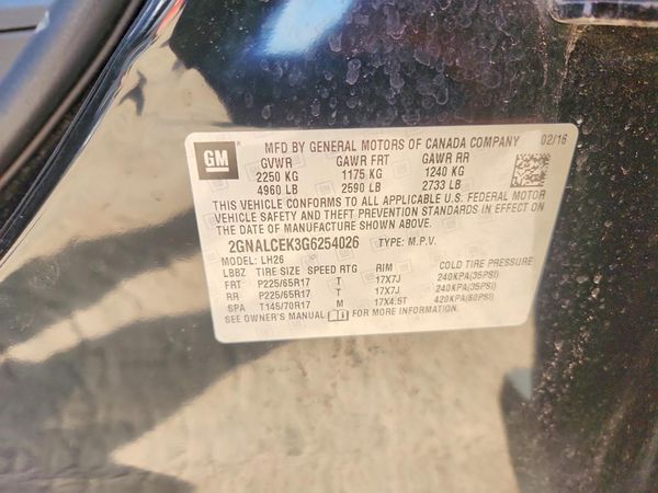 2016 CHEVROLET EQUINOX LT