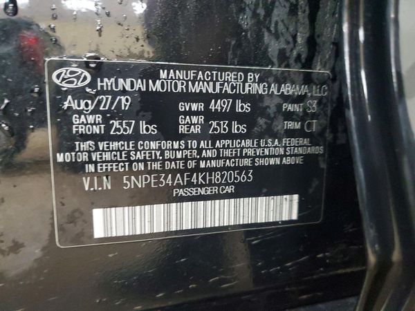 2019 HYUNDAI SONATA