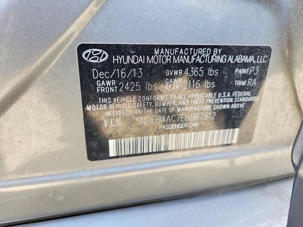2014 HYUNDAI SONATA GLS/ GLS Popular — VINS