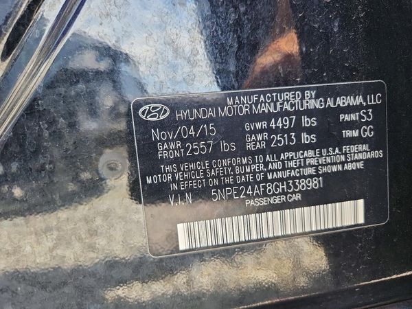 2016 HYUNDAI SONATA