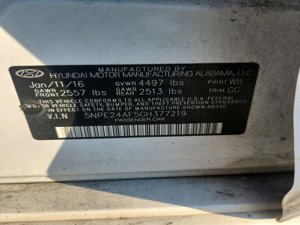 2016 HYUNDAI SONATA