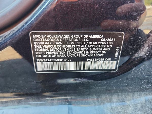 2021 VOLKSWAGEN PASSAT