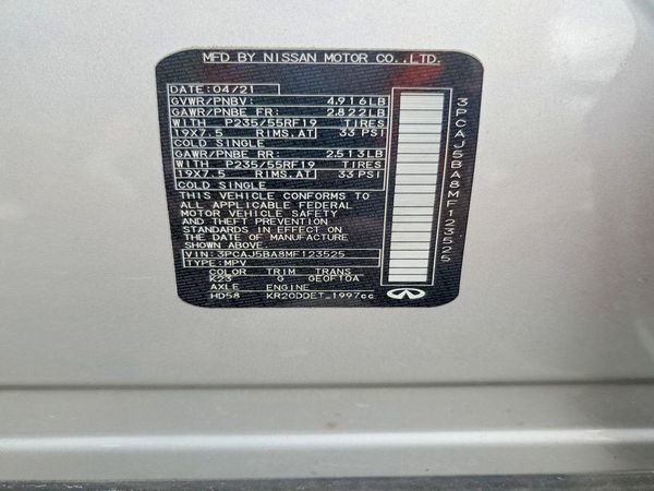 2021 INFINITI QX50 Luxe — VINS