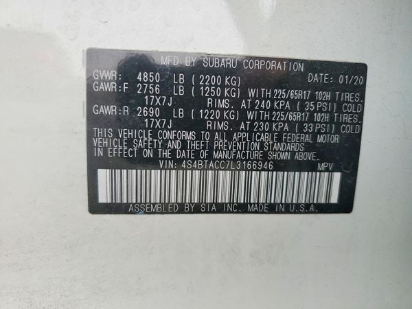 2020 SUBARU OUTBACK