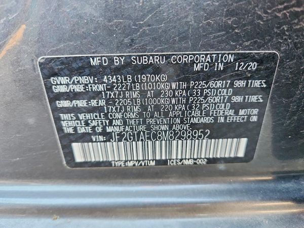 2021 SUBARU CROSSTREK Premium+ES+BSD