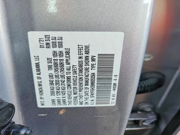 2021 HONDA PILOT EX — VINS