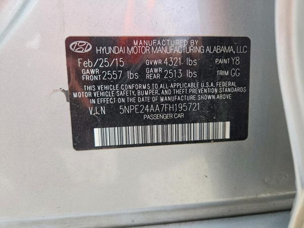 2015 HYUNDAI SONATA SE, ECO