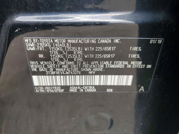 2018 TOYOTA RAV4 LE