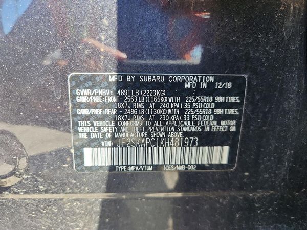 2019 SUBARU FORESTER Sport+ES+HK+SMART