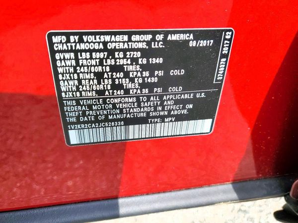 2018 VOLKSWAGEN ATLAS 4Motion SE