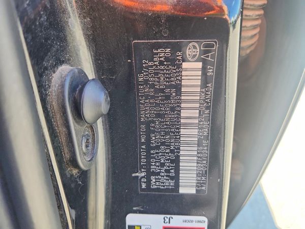 2012 TOYOTA COROLLA