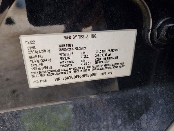 2022 TESLA MODEL Y