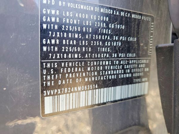 2022 VOLKSWAGEN TAOS