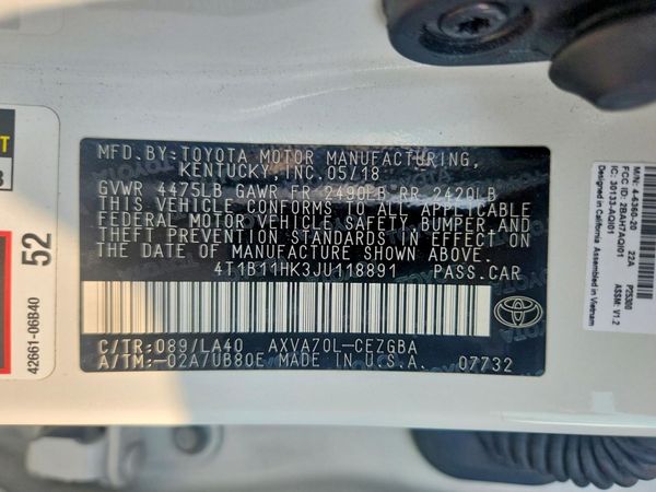 2018 TOYOTA CAMRY