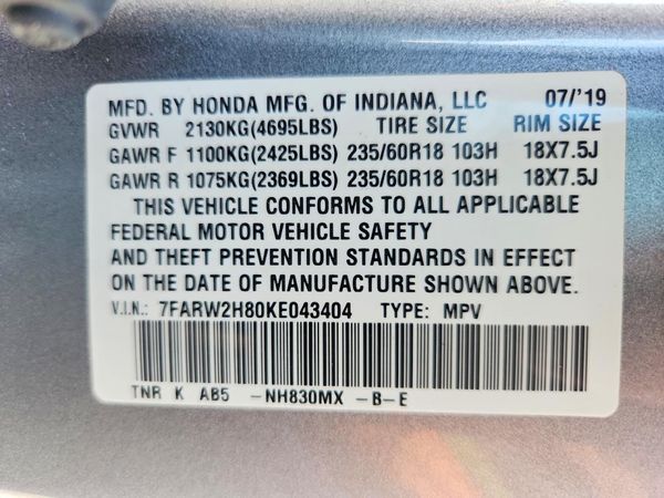 2019 HONDA CRV EX-L/EX-L Navi